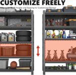48" W Garage Shelving Heavy Duty Metal Shelves 5 Tier Adjustable Shelf Unit 3000 lbs Capacity Storage Stand Organizer for Warehouse and Basement,Black,78" H - Image 7