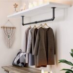 medla Industrial Pipe Clothes Rod: Wall Mounted Clothes Rack 2 PCS Pipe Cloth Hanging Stand Industrial Clothing Hanger Rod Heavy Duty Garment Storage Rail Laundry Drying Shelf for Closet Wardrobe - Image 6