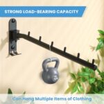 Clothing Racks for Hanging Clothes, Garment Racks Wall Mounted Clothes Bar-Hanger Holder Hooks Heavy Duty Folding Drying Rack Space Saving Clothing Hanging System Closet Storage Organizer - Image 6