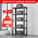 72" H Garage Shelving 2500LBS Heavy Duty Storage Shelves Adjustable 5 Tier Metal Shelves for Storage Garage Industrial Shelving Utility Racks,16" D*36" W*72" H,Black - Image 5