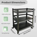 5-Tier Heavy Duty Metal Storage Shelves - Adjustable Freestanding Shelving Unit for Kitchen Garage Shed & Industrial Use (60x40x80cm) - Image 2