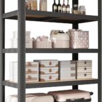 DAYONG 5 Tier Metal Storage Rack, Shelving Units, Storage Shelves, Shelf Storage Organizer for Kitchen, Living room, Bedroom, Office, Balcony (Black)