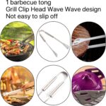 PINKE BBQ Grill BBQ Accessories, 9 Pieces Stainless Steel Grill Utensil Tools Grilling Accessories Barbecue Grill Accessories with Canvas Bag for Outdoor Grill, Camping Party - Image 3