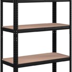 SONGMICS 5-Tier Shelving Unit, Steel Shelving Unit for Storage, Tool-Free Assembly, for Garage, Shed, Load Capacity 875 kg, 40 x 90 x 180 cm, Black GLR040B01