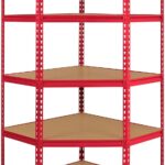 Monster Racking Z-Rax Corner Garage Shelving Unit - 5 Tier Heavy Duty Rack for Storage Steel Utility Shelves | Metal & MDF Boltless Assembly System | 183cm x 90cm x 45cm