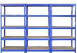 Monster Racking 3 Bays 90cm Warehouse Shelves Storage Garage Shelving Unit Steel 5 Tier - Image 3