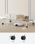 SONGMICS Clothes Rail, Clothes Rack, Double Clothes Hanging Rail, Heavy-Duty Metal Frame, with Wheels and Shelf, 100 kg Total Max. Load, 103.5 cm Wide, Clothing Storage, Silver HSR107E01 - Image 5