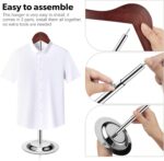 T Shirt Display stand for Vendors, Adjustable Dress Form Mannequin Torso, Portable Hanging wooden Clothes Rack, Flexible Hanger for Clothing Tshirt Jacket Coat Retail, Height 18.5-31.5 Inch (1 Pcs) - Image 3