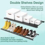 Rolling Clothes Rack with Doule Rod for Hanging, Heavy Duty Metal Garment Rack Load 350 LBS with Lockable Wheel, Free Standng Clothing Rack with 2 Shelves and Side Hooks for Home Commercial, Black - Image 4