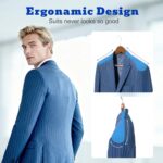 HOUSE DAY 6 Pack Wide Shoulder Wooden Hangers, Suit Hangers with Non Slip Pants Bar, Smooth Finish 360° Swivel Hook Solid Wood Coat Hangers for Dress, Jacket, Pants, Heavy Clothes Hangers (Walnut) - Image 2