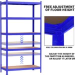 5 Tier Boltless Metal Shelving Unit Heavy Duty Steel Shelves 175kg Load Capacity per Shelf Perfect for Storage and nization in Garage Warehouse or Home - Image 5