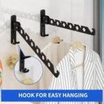 Wall Mounted Drying Rack Clothing Foldable for Laundry Room, Clothes Drying Rack Folding Indoor, Matte Black - Image 5
