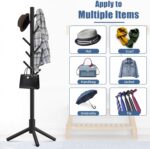 Haddockway Wooden Coat Rack Stand with 8 Hooks New Zealand Pine 3 Adjustable Coat Standing Tree Easy Assembly for Coats, Hats, Scarves and Handbags for Entryway, Hallway, Bedroom, Office - Image 6