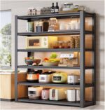 Garage Shelves 6-Tier Metal Shelving Unit, 183cm/198cm High Adjustable Garage Shelves, Industrial Utility Shelf Rack For Garage Warehouse Basement, Boltless Assembly(150x40x198cm)