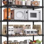 Wire Shelving 5 Tier Storage Shelves NSF Certified Heavy Duty Steel Metal Shelf Adjustable Rolling Rack Kitchen Garage Closet Pantry Laundry