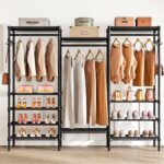 Garment Rack, Heavy Duty Clothes Rack Hanger Stand for Clothes, Freestanding Clothing Rack, Durable Closet Organizer Storage, Expandable Metal Wardrobe Rack for Bedroom, Living Room (Black) - Image 8