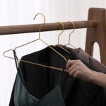 HOUSE DAY 10 Pack Strong Metal Wire Clothes Hangers, Coat Hanger, Standard Suit Hangers, Metal Shirt Dress Hanger Rack – Ideal for Heavy Clothing. (Gold Color) - Image 6