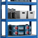 5 Levels 1500mm H x 750mm W x 300mm D Heavy Duty Steel Storage Shelving Garage Racking Unit 150KG UDL Per Shelf