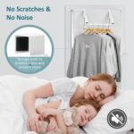 Over The Door Clothes Hanger, Foldable Over The Door Hanger, Over The Door Drying Rack for Coat, Space Saving Small Clothes Rack Door Hangers for Clothing, White - Image 5