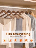 HOUSE DAY Premium Wooden Hangers 10 Pack Walnut Coat Hangers Wood Clothes Hangers Smooth Finish Wood Hangers for Closet Heavy Duty Hangers Suit Hangers for Clothes, Jacket, Shirt, Tank Top, Dress - Image 5