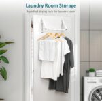 Over The Door Clothes Hanger, Foldable Over The Door Hanger, Over The Door Drying Rack for Coat, Space Saving Small Clothes Rack Door Hangers for Clothing, White - Image 6