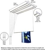 homWell Deluxe Heavy Duty Stainless Steel (6 Pipe X 5 Feet) with UV Protected Nylon Ropes Rust Proof Individual Dropdown (Light Blue Color Side Caps) Ceiling Clothes Hanger/Cloth Dryer - Image 2