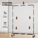 Simple Trending Standard Clothes Clothing Garment Rack with Storage Shelves, Rolling Clothes Organizer on Wheels for Hanging Clothes, Black - Image 7