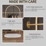 TIEOU Metal Gold Coat Rack Freestanding, Entryway Coat Rack Stand, Hat Coat Hanger Stand, Hall Tree Coat Rack, Small Clothing Rack, Clothes Garment Rack, Modern. - Image 4