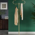 Gold Cloud Coat Rack, Freestanding Clothes Rack with Heavy Duty Marble Base, Gold Clothes Display Stand, Small Space Coat Tree for Corner, Bedroom, Boutique, Entryway