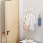 Wall Mounted Folding Clothes Drying Rack White Laundry Coat Rack Hanger Collapsible Clothing Rack Wall Mount Foldable Drying Rack - Image 5