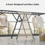 Foldable Clothes Drying Rack, 3 Tier Laundry Dry Rack Height Adjustable Clothes Hanger Stand Drying Racks, Carbon Steel Laundry Drying Rack Stand for Sheets Towels & Clothing, Indoor Outdoor Use (125) - Image 3