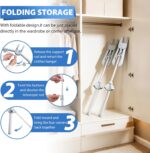 Retail-Ready Hanger Rack for Clothing Dress Garment Coat, Adjustable 32-63 inch T Shirt Display Stand for Adult Vendors, Portable Hanging Black Metal Design - Image 7