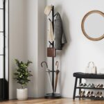 YATINEY Coat Rack Stand with Umbrella Holder, 69 Inch Freestanding Coat Tree for Entryway, Clothing Rack Hanger for Hats, Bags, Jackets, Metal Coat Stand Organizer for Bedroom, Office, Black YM03BB - Image 2
