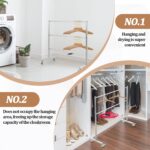 DoubleFill 3 Tier Clothes Hanger Holder Organizer Rack Stand 32.5 ×30 Stainless Steel Clothing Hanger Storage System for Storage in Shopping Mall Specialty Store Laundry Room - Image 4