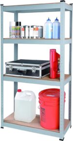 Tactix Storage Shelves 4 Tier Adjustable Garage Storage Shelving, Heavy Duty Utility Rack Shelf Unit for Warehouse Pantry Closet Kitchen, Grey/Brown Dimension: 76W x 30.5D x 152.5H cm- 329103 - Image 3
