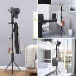 MARKQ Clothes Hanging Stand with 12 hooks Coat Rack for Hat Handbag Scarf Abaya Hijabs Jacket Umbrella Entryway Bedroom Hallway Dormitory Office Cloth Stand Rack, Black - Image 8