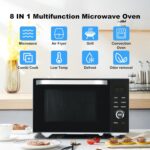 SMETA Microwave Oven with Grill and Convection, 34L Solo Microwave Ovens 52cm 1000W 8-in-1 Combo, Air Fryer Easy to Clean Low Temp Control, Deodorization, Child Lock for Kitchen, Office, Black - Image 2