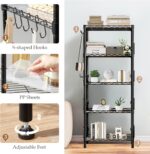 5-Shelf Shelving Unit with Height Adjustable Shelves, Metal Shelves for Storage, Heavy Duty Wire Shelf Unit for Living Room, Kitchen, Garage, Black - Image 5