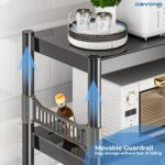 DAYONG 5-Tier Kitchen Storage Rack, Heavy Duty Bakers Rack Bread Rrack Microwave Oven Stand, Adjustable Metal Storage Shelves, Utility Shelf for Kitchen Garage Laundry Pantry (5 Tier 40 * 40 * 160cm) - Image 4