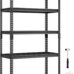 SONGMICS 5-Tier Storage Shelves, Heavy-Duty Garage Shelving, Adjustable Shelving Unit, Steel Shelf, Boltless Assembly, for Garage, Shed, 2,250 lb Load, 18 x 36 x 72 Inches, Ink Black UGLR453B01