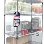 Crescent, Chrome, 48 x 18 x 76, 4000 LBS, Metal Shelves for Storage with Wheels, Ideal for Garage Shelving, 5 Tier Wire Shelving Rack for Kitchen Storage, Heavy Duty Shelving for Home Storage