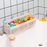 PINKE 3 Compartment Bathtub Toy Storage Bag, Quick Access Bath Toy Holder, Baby Shower Games, Bath Tub Quick Dry, White