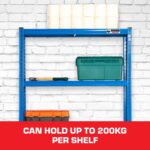 Rhino Racking - 5 Tier Heavy-Duty Industrial Storage Shelves - Blue - 180x90x40cm - Image 3