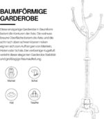Heavy Duty Coat Rack Freestanding Wood Tree Rack with 8 Hooks, Unique Design Tree Branch-look, Premium Coat Tree Clothes Hanger Stand with Sphere Base for Entryway, Hallway, Bedroom-Load 160lbs Black - Image 5