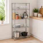Honey-Can-Do, 5-Tier Chrome Heavy-Duty Adjustable Shelving Unit with 200-lb Per Shelf Weight Capacity - Image 2