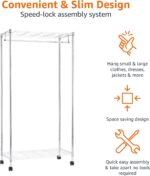 Amazon Basics Garment Rack with Top and Bottom Shelves, Chrome, 89 x 44 x 179 cm - Image 3