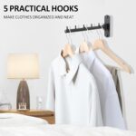 Mooche Swing Clothes Hanger Rack,2-Pack Garment Racks Wall Mounted Clothes Bar-Hanger Holder Hooks Heavy Duty Folding Drying Rack Space Saving Clothing Hanging System Closet Storage Organizer,Black - Image 4