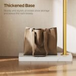 YATINEY L Shaped Glod Coat Rack, Metal Coat Tree, Modern Clothes Rack with 3 Hooks and Thickened Base, Floor Standing Coat Hanger Stand, for Entryway, Living Room, Cloakroom, Gold and White YM01DWY1 - Image 5