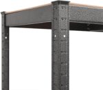 Brokky 5-Layer Heavy-duty Corner Shelf Grey Steel&Engineered Wood-Garage Shelves Metal Storage Shelves,Heavy Duty Shed Storage Racking for Warehouse Workshop Office - Image 8