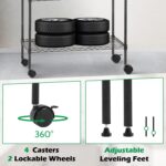 BestOffice 14"x30"x60" Commercial Storage Shelves Heavy Duty Shelving 5 Tier Layer Wire Shelving Unit with Wheels Metal Wire Shelf Standing Garage Shelves Storage Rack,Adjustable NSF Certified(Black) - Image 4